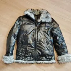 NICOLE CLUB フード付きダウンジャケット ブラック