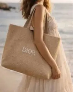 新品未使用 Dior ディオール ビューティ刺繍ストロートートバッグ ノベルティ