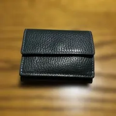IS/IT 三つ折り財布 ダークグリーン レザー