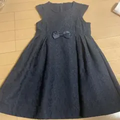 ネイビー フラワーワンピース　ボレロ