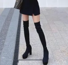 GRL グレイル チャンキーヒールニーハイブーツ [gd1384]