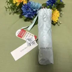 【新品】NINA RICCI 折りたたみ傘 晴雨兼用 刺繍　ミントグリーン