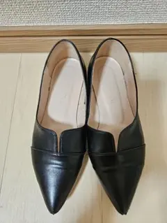 mamian マミアン ポインテッドトゥ フラットシューズ 黒 22-23cm