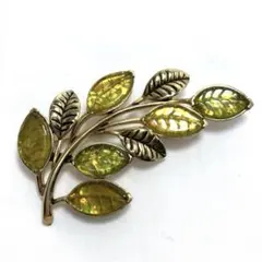MONET リーフブローチ ゴールド・イエロー モネ お花 62r