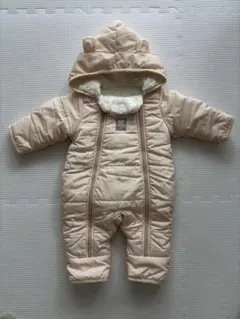 フード付きピンクキルティングアウター 60〜70cm