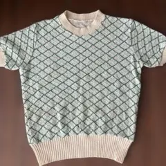 50s サマー ケーブル ニット ボーダー 半袖 ヴィンテージ ロカビリー 