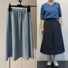 マーガレットハウエルフレアロングスカート 24年購入 美品上質リネン　SからM 未使用級☆2☆マーガレットハウエル☆リネン ロングスカート☆黒☆麻