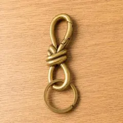 【カラビナ】 リング リボン ゴールド キーホルダー ヴィンテージ キーリング