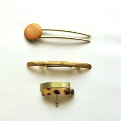 ヘアアクセサリー3点セット　ゴールド系