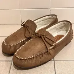 ユキコキミジマ　スエード調　ボア　モカシン　ライトブラウン　27cm