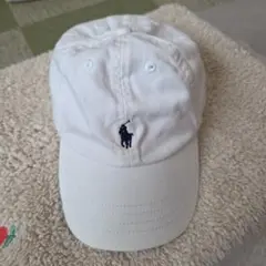 美品。Polo Ralph Lauren キッズ キャップ ホワイト52cm