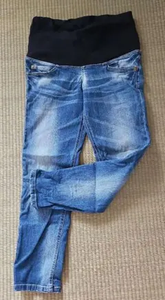 デニムブルー スキニーパンツ マタニティ