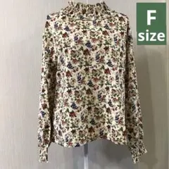 花柄　シャツ　長袖 フラワー　レトロ　カットソー　インナー　ブラウス　ロリータ