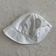 familiar 耳付きホワイトベビー帽子 41-43㎝