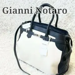 新品タグ付き　Gianni Notaro トートバッグ キャンバス　レザー　A4