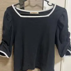 黒のパフスリーブTシャツ サイズF