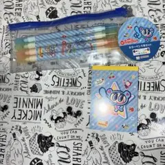 エンジェルブルー カラーペン4本セット　ミニメモ1冊　新品　平成レトロ