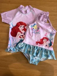 美品⭐︎アリエル⭐︎水着（ラッシュガード付）⭐︎女の子 95cm