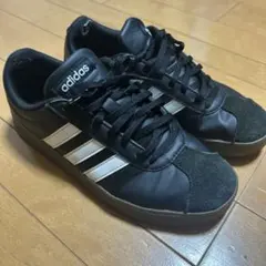 adidas スニーカー ブラック レディース アディダスVLコート ベース