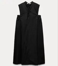 ZARA ミディボリュームワンピース ブラック S