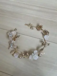 花モチーフ ゴールド ヘッドドレス