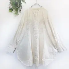 Fanaka ファナカ ルーレックス刺繍ブラウス キナリ コットン チュニックのサムネイル