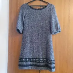 MERCURYDUO グレー ビーズ装飾 ワンピース