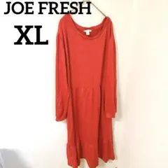 JOE FRESH 【XL】レッド ロングニットワンピース レディース 秋冬服