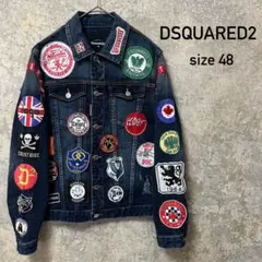 Dsquared² スタジャン　デニムジャケット Dsquared2 - DARK GRAFFITI WASH DENIM JACKET ペイント デニム