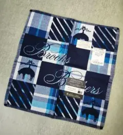 Brooks Brothers ネイビー系チェックハンカチ
