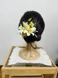 ヘッドパーツ 造花 ヘアピン 髪飾り 結婚式 成人式 前撮り