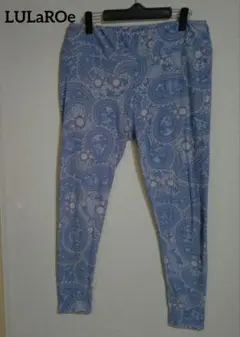LULaROe ペイズリー柄スパッツ　ブルー