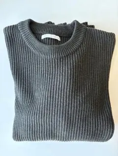 ZARA グレー リブ編み セーター