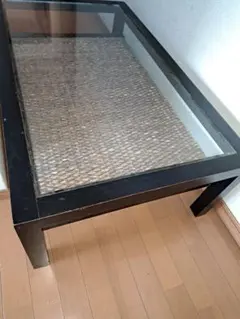 アジアン調ガラストップローテーブル　東京インテリア