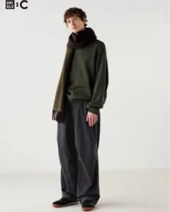 【完売品】ユニクロC ワイドパラシュートパンツ/デニム Sサイズ