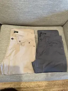 美品☆MICHEL KLEIN コットンストレッチサテンパンツ　2本セット 46のサムネイル