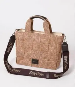 【BAYFLOW】ファスナー付きロゴショルダーザツザイメッシュ2wayかごバッグのサムネイル