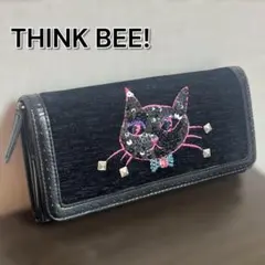 THINK BEE! シンクビー　長財布　ランナウェイキャット　猫　スパンコールのサムネイル