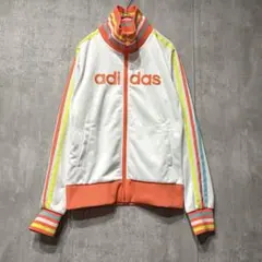 adidas ヴィンテージ調 トラックジャケット レトロ 配色 ストライプ
