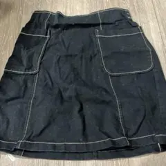 黒いデニムスカート ポケット付き