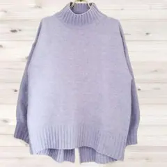 B2225 ITS' DEMO ニット セーター 長袖(F) 紫 ハイネックのサムネイル