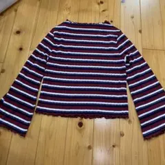 LOWRYS FARM ボーダー 長袖カットソー メロウ加工