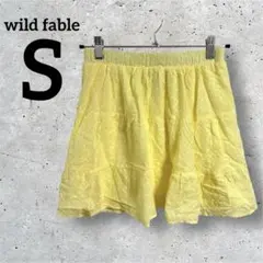 フレアスカート ミニ丈 レース イエロー 裏地【S】重ね着 黄色 春 お出かけ