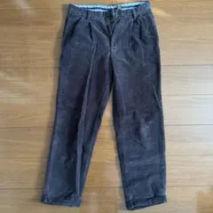 ダークブラウン コーデュロイ ストレートパンツ
