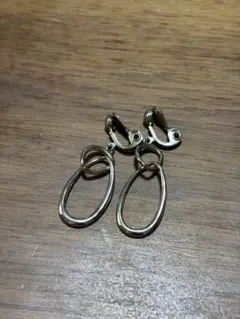 ゴールド　ダブルオーバル イヤリング　クリップのサムネイル