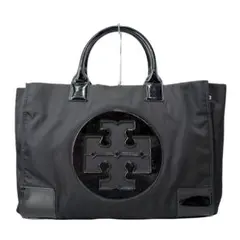 美品 トリーバーチ エラ ハンドバッグ A4収納可 パテントレザー ブラック