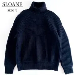 SLOANE スローン 3G 求心編み 片畦 レディース 3 L 紺色 ネイビー