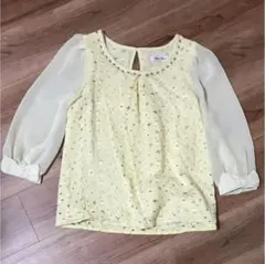 値下げ中 即購入可 送料込 ByeBye バイバイ トップス 黄色 七分袖 花柄のサムネイル
