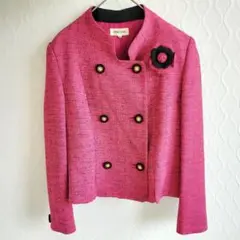 ✨STUDIO ALPHA✨ノーカラージャケット ツィード【9AR】ピンク