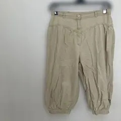 ベージュ バルーンパンツ 薄手 ハーフパンツ